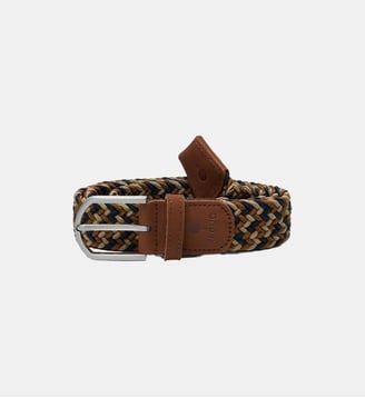 Ceinture tressée BELT - Faguo - Bleu marine et beige
