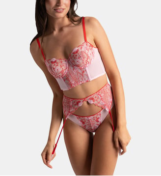 Soutien-gorge bustier CHLOE - Passionata - Rose et rouge