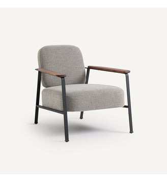 Fauteuil tissu natté chiné - AM.PM - Gris