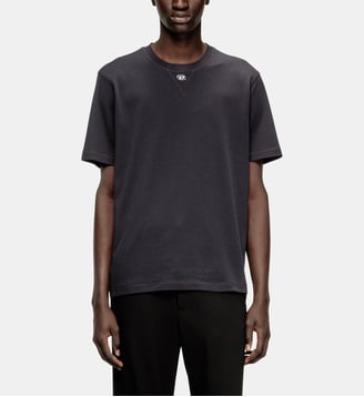 T-shirt régulière avec col rond et Oval D - Diesel - Gris foncé