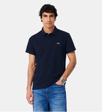 Polo regular fit en coton mélangé - Lacoste - Bleu marine