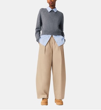 Pantalon balon en coton - Maje - Beige mastic