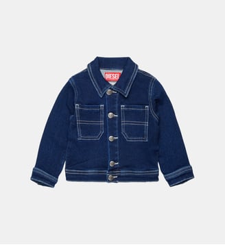 Veste en denim avec logo imprimé - Diesel Kids - Denim bleu