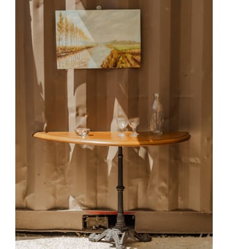 Console bistrot en bois Francine N°1076- Produit chiné - Debongout - Bois foncé
