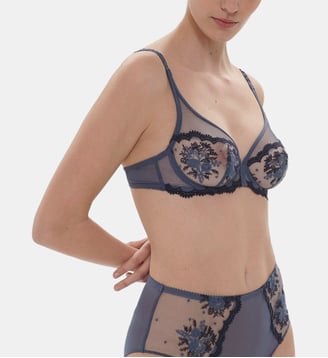 Soutien-gorge plongeant Intrigue - Simone Pérèle - Bleu cendre