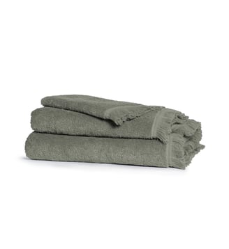 Serviette de toilette 100% Coton, INSTANT NATURE - Blanc Cerise - Sauge