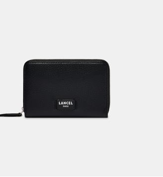 Petit portefeuille zippé en cuir signature - Lancel - Noir