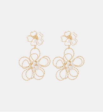 Boucles d'oreilles fleurs en métal doré - Balaboosté - Doré