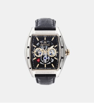 Montre Tonneau Noir MOW700 - Montignac - Argenté