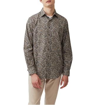 Chemise imprimée slim en coton manches longues Pakington - Rodd & Gunn - Elderberry
