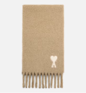 Echarpe unisexe en alpaga Ami de Coeur - AMI Paris - Beige mastic