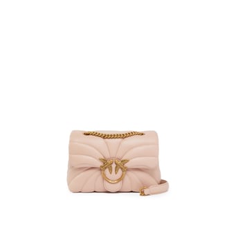 Mini sac à bandoulière love bag puff butterfly en cuir nappa - Pinko - Poudre or antique