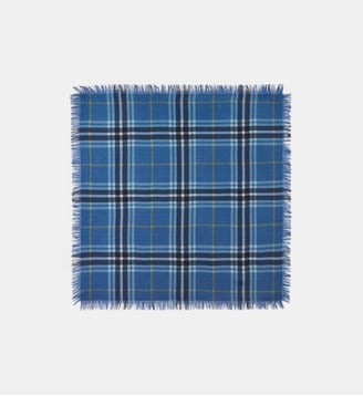 Mini carré Swann Tartan - Bompard - Bleu de delft et marine