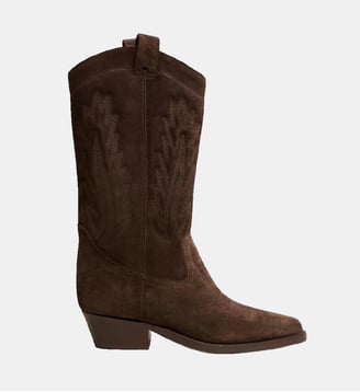 Bottes santiags Delea en cuir daim - Jonak - Marron foncé