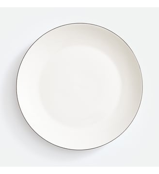 Lot de 4 assiettes plates porcelaine - La Redoute Interieurs - Blanc et noir