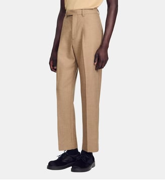 Pantalon de costume large en laine Sandro