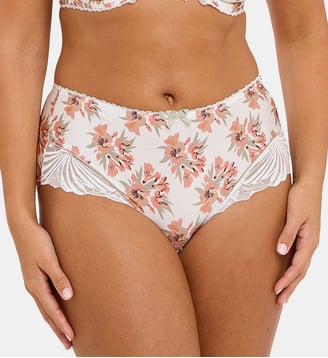 Shorty Oriane - Sans Complexe - Bouquets blanc et vert