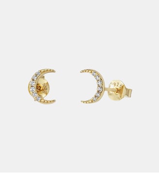 Paire de boucles d'oreilles Doré  AXEL - Caroline Najman - Oxyde de zirconium blanc