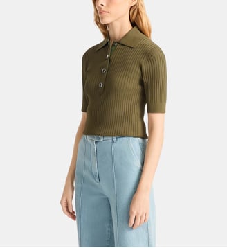 Polo manches courtes vera col chemise coupe ajustée - Fusalp - Reptile