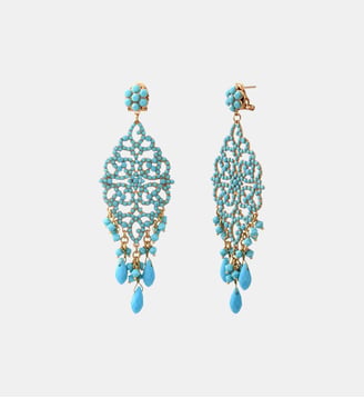 Boucles d'oreilles tiges percées graphiques   - Chiara - Satellite - Bleu turquoise