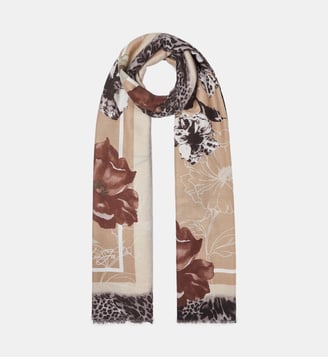 Étole avec fleurs - Liu Jo - Beige