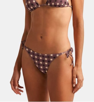 Bas de bikini classique à nœud Stella - Robin Collection - Marron
