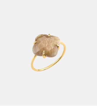 Bague, pierre de soleil, or jaune Morganne Bello
