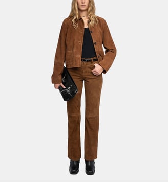 Pantalon Pistol 100% Cuir Suede - Zadig&Voltaire - Cognac