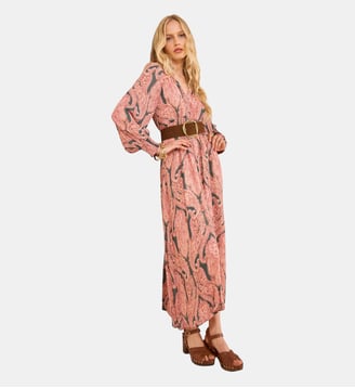 Robe Imprimée Fluide Pastel - Maison 123 - Rose poudré