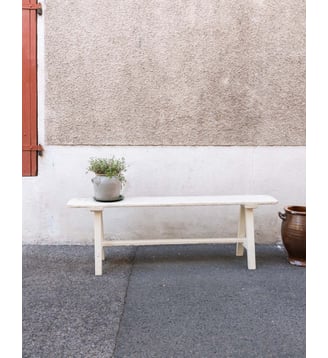 Banc en bois blanc Antoine N°513- Produit chiné - Debongout - Blanc