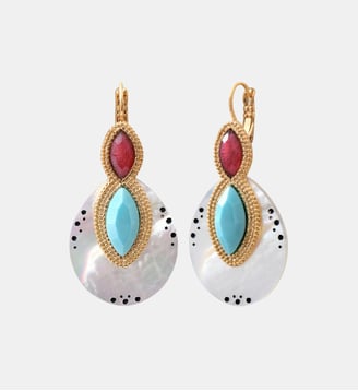 Boucles d'oreilles dormeuses   - Mindoro - Satellite - Nacre blanc