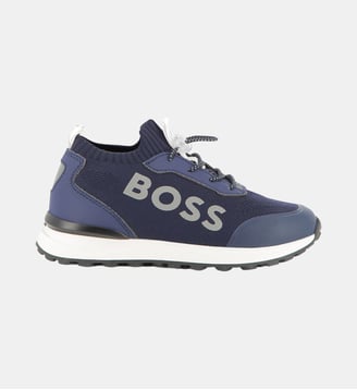 Baskets avec lacets élastiqués - BOSS Kidswear - Bleu cargo