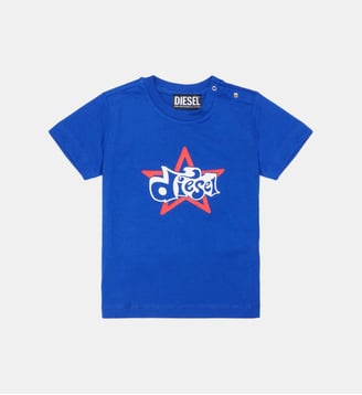 T-shirt avec logo - Diesel Kids - Bleu surf the web