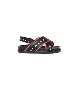 Sandales à logo à brides croisées - Marni - Noir