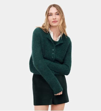 Gilet mvanille - Motif uni - Caroll - Vert canard