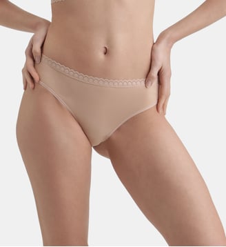 String microfibre stretch et dentelle Daily Micro - Dim - Nude