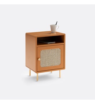 Chevet 1 porte cannage Redpop - La Redoute Interieurs - Orange cuit