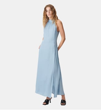 Robe longue satinée - Ikks - Bleu