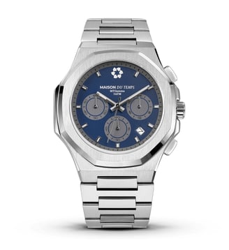 Montre Gamma Bleu, Anthracite 411-A - Maison du Temps - Argenté