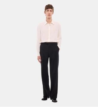 Pantalon smoking large en laine vierge - Fursac - Noir