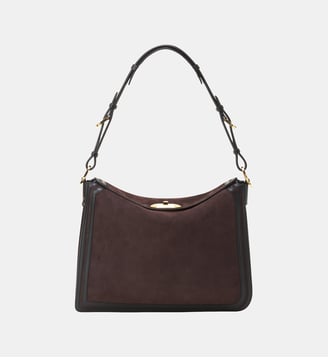 Sac Compagnon En Suède - Lanvin - Mocha fonce