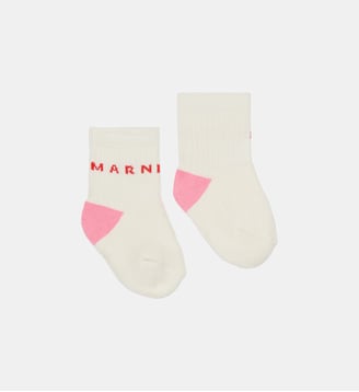 Chaussettes avec logo - Marni - Blanc cassé