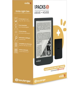 Liseuse eBook Coffret 2en1 Light ZEN+Housse - VIVLIO - Noir