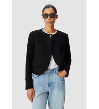 Veste carrée effet tweed - Ikks - Noir