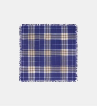 Mini carré Swann Tartan - Bompard - Ultraviolet et millet