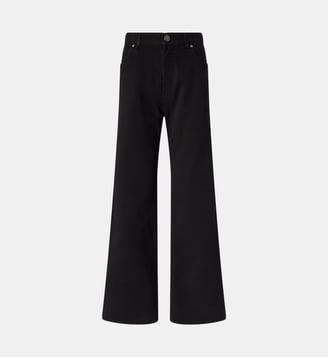 Jeans à jambes larges avec fermetures éclair latérales - Pinko - Limousine noire