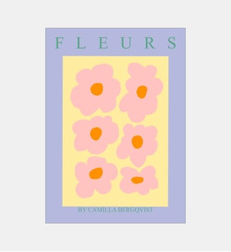 Poster   Fleurs gul - Camilla Bergqvist - Poster & Frame - Multicolore