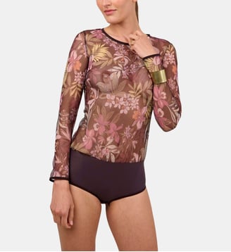 Body motif floral manches longues Nufit Garden - Maison Lejaby - Nighty garden