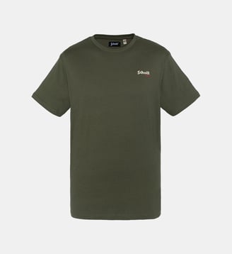 T-shirt brodé gris chiné - Schott - Kaki
