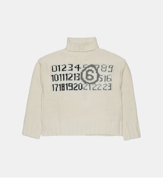 Col roulé avec logo - MM6 Maison Margiela - Blanc cassé